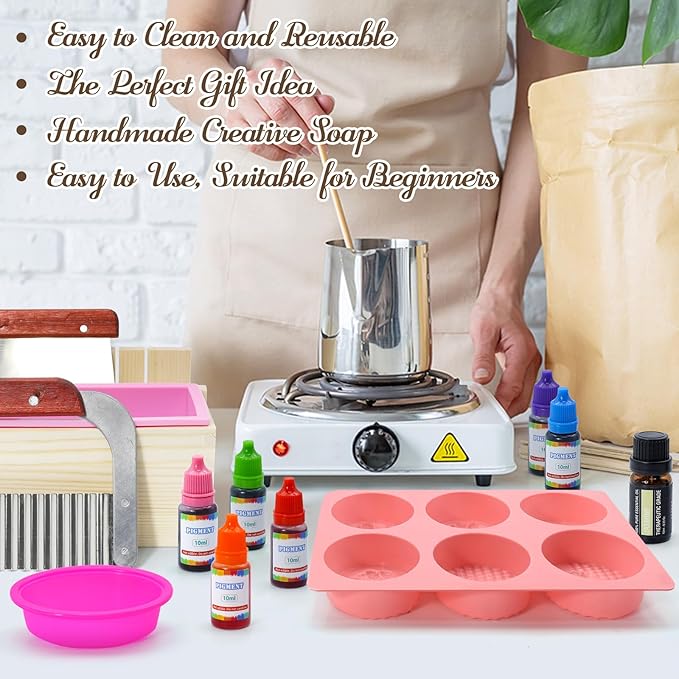WhizToys Soap Making Kit for Adults, DIY Craft Gift Set with Silicone Molds, Dried Flowers, Melt & Pour Soap Base - Beginner Friendly DIY Kit for Women, Men, Creative Homemade Project