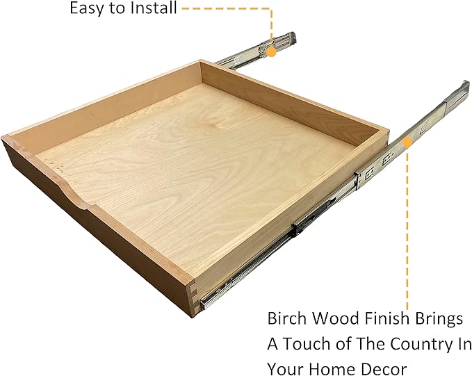 COUVER DIY Non-Assembled Birch Wood, Pull-Out Cabinet Organizers, Under Sink Organizers for Bathroom & Kitchen, Cabinet Slide-Out Organizers and Storage, Soft Closed Rail, 21 inch