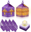 Simgoing 12 Sets Religious Easter Crafts Bulk Christian Cross Lanterns Crafts with LED Lights Glitter Cross Tissue Paper Lanterns for Easter Church VBS Sunday School Classroom Activities