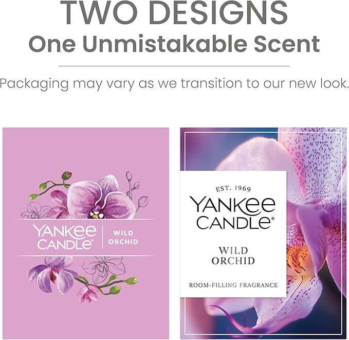 Yankee Candle Medium Pillar Scented Candle with up to 115 Hour Burn Time, Premium Plant Wax Blend for Consistent Burn, 14.25 oz Pillar Candle with Room Filling Fragrance, Wild Orchid