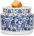 NAFANG Blue & White Porcelain Pattern Wax Melt Warmer,Ceramic 3-in-1 Electric Candle Wax Warmer for Scented Wax Melter Oil Burner for Home Office Bedroom Gift & Decor (with KD Iron Shelf)