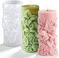 Candle Molds for Candle Making Flower Molds for Candles Resin 3D Lily Embossed Candle-Mold for Candles Making DIY Craft Wedding Party