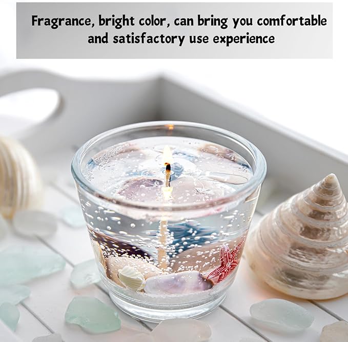 Heigble 9.9 lb Gel Candle Wax Making Clear Handmade High Density Jelly Candle Wax with Wick and Stickers with Dye for DIY Making Kit