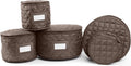 Covermates Keepsakes Dish Storage Set – Padded China & Dinnerware Storage Cases with Dividers, Cup & Stemware Storage, Quilted Polyester Protection, ID Window, Bronze