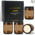 Manly Scented Candles Gift Set - 4 Pack Soy Wax Candles for Men, Aromatherapy Candles with Lavender/Vanilla/Forest/Rose Scents, Home Fragrance & Perfect Gifts for Dad/Fathers Day/Boyfriend