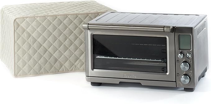 Covermates Keepsakes Toaster Cover – Quilted Appliance Protector for Coutertop Bread Ovens – Dust & Stain Resistant, Washable Slip‑On Design for Countertop Storage, Cream