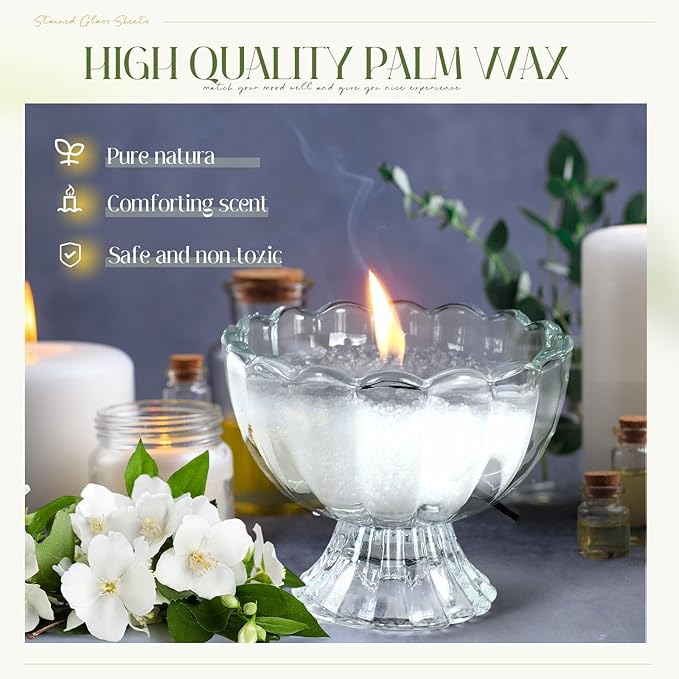 MTLEE Pearled Candle 4.4 lb Gardenia Jasmine Scented Sand Candle Wax Kit Valentines Day Gift for Women Lover with Wrap Box 100 Wicks White Beaded Wax Gift Set for Valentine's Day Wife Couples Mother