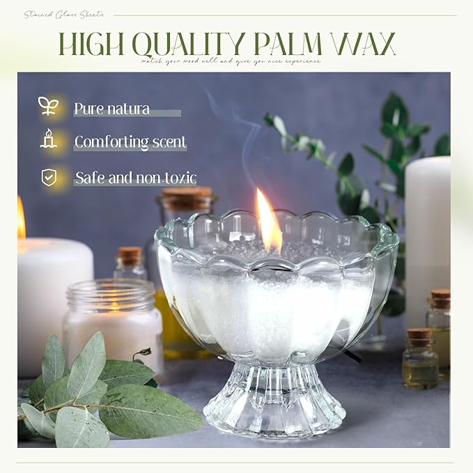 MTLEE Pearled Candle 4.4 lb Eucalyptus Scented Sand Candle Wax Kit Valentines Day Gift for Women Lover with Wrap Box 100 Wicks White Beaded Wax Gift Set for Valentine's Day Wife Couples Mother