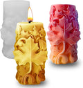 Maple Leaf Embossed Candle Molds, Autumn Leaves Pillar Candle Silicone Molds, 3D Fall Molds for Soap Wax Epoxy Resin, Fondant Chocolate Cake Dessert Decoration Molds DIY Supplies