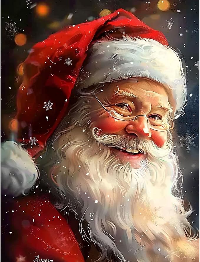 Skyboda Christmas Diamond Art Kits for Adults Beginners, Santa Claus Diamond Painting Kits for Adults,5D Full Drill DIY Diamond Dot Gem Art Kit Wall Home Decor Arts Craft 12x16 inch