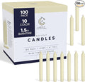 Candle Charisma 100 Ivory Spell Candles - 4" Unscented Paraffin Chime Candles, Smokeless & Dripless, Colored Candles, 1.5 Hours Burn Time 0.4" Thick Taper Candles for Rituals,Birthdays and Parties