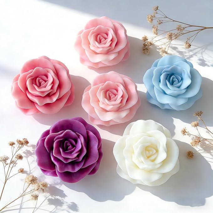 Petal Flower Rose Peony Tulip Cylinder Candle & Resin Mold - Resin Casting Silicone Molds for Home Decor & Candle Making Wave Spiral Mold