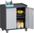 Garage Storage Cabinets with Wheels, Locking Metal Storage Cabinets with Doors and Adjustable Shelves, Easy Assembly Tool Cabinet for Garage, Basement,Warehouse