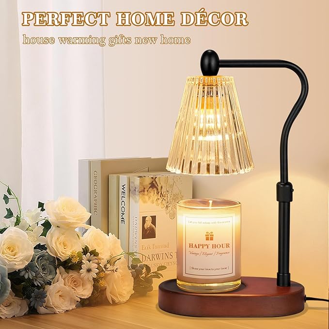 Candle Warmer Lamp, with Timer and Dimmer, Adjustable Height, Christmas Birthday Gifts for Women Mom, House Warming Gifts, Home Decor, Thanksgiving Decorations,Wax Warmer for Scented Jar Candles