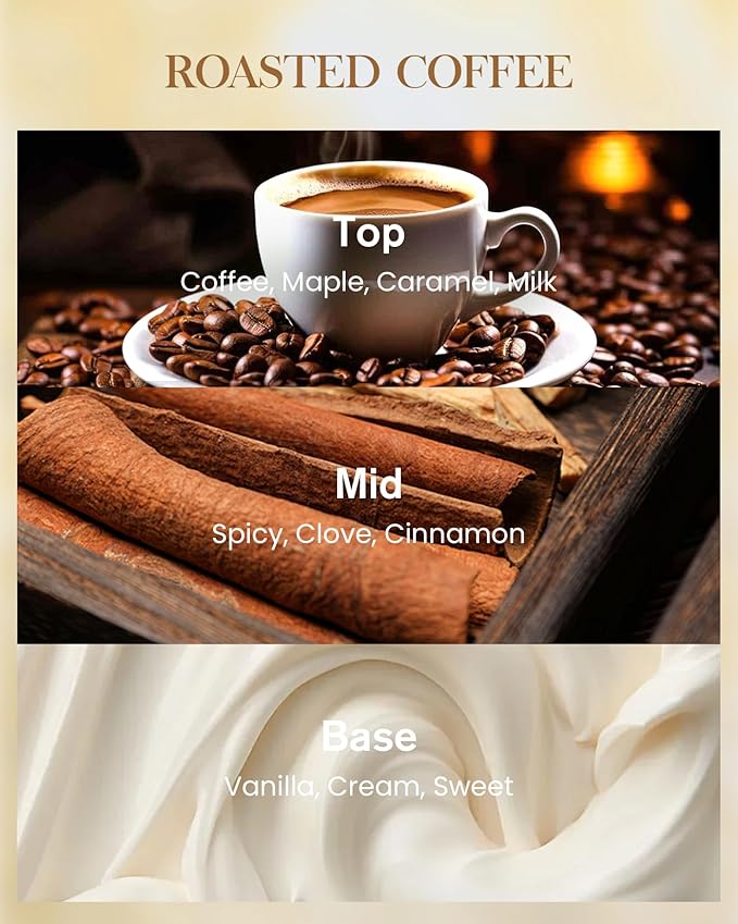 M&SENSE Roasted Coffee Soy Large Candles, 3-Wick 35oz 150H Slow Burning, Aromatherapy Candle for Home Office Focus Winter Décor