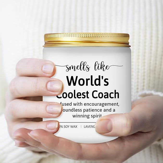 Cool Coach Gifts for Men Women, Gifts for Coaches of Baseball, Soccer, Football, Tennis, Softball, Cheer, Swim, Track, Lacrosse, Rugby - Best Appreciation Thank You Coach Candle Gift