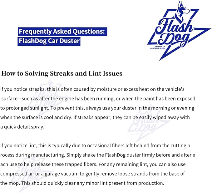 Flash Dog Waterless Car Duster - Wax Cotton Strands 360°Swivel Head & Extendable Aluminum Alloy Handle for Scratch-Free Dusting on Cars, Trucks, SUVs, RVs