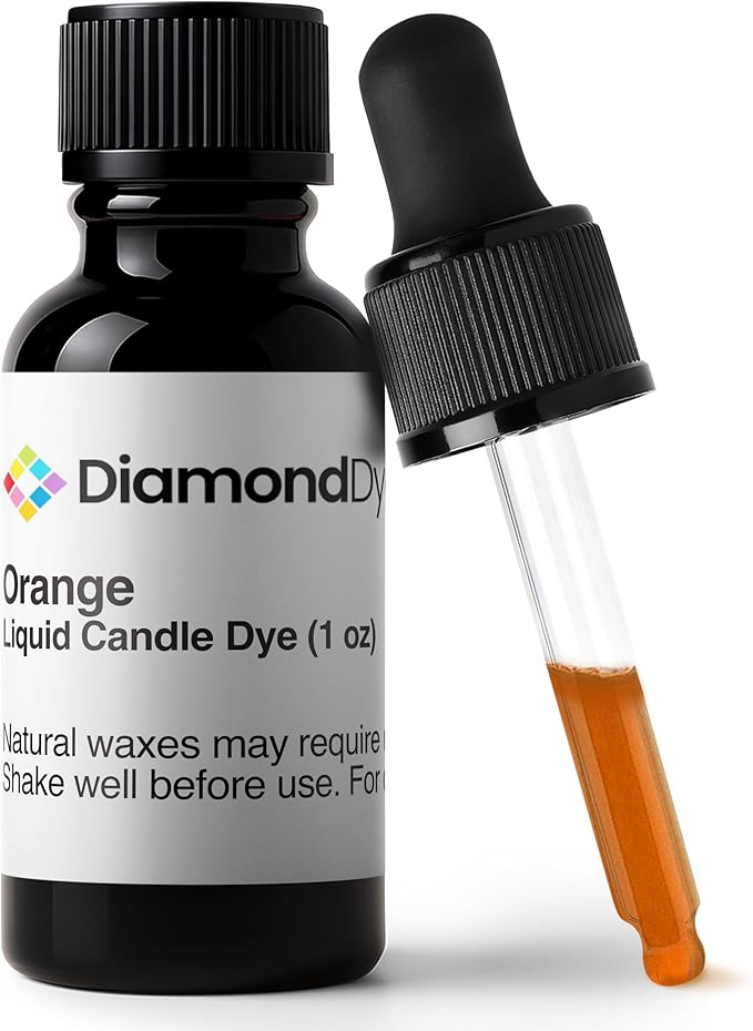 Orange Liquid Candle Dye (1 oz) - Made in the USA - Safe and Easy to Use - Pure and Simple Ingredients - Candle Making Supplies for Soy, Paraffin, Palm or Gel Wax - 10 Vibrant Colors to Choose from
