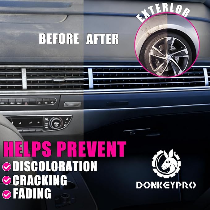 DONKEYPRO Car Interior Cleaner, Polishing Cleaner Detailer Spray for Vehicle Detailing, 450ml Aerosol 15 fl oz with Iron Can (2-Pack)