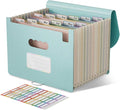 EcoStash Accordion File Organizer, 12-Pocket Wheat Straw Expanding File Folder, Portable Monthly Bill & Tax Receipt Organizer, Letter/A4 Size Document Holder with Colorful Tabs-Sky Blue