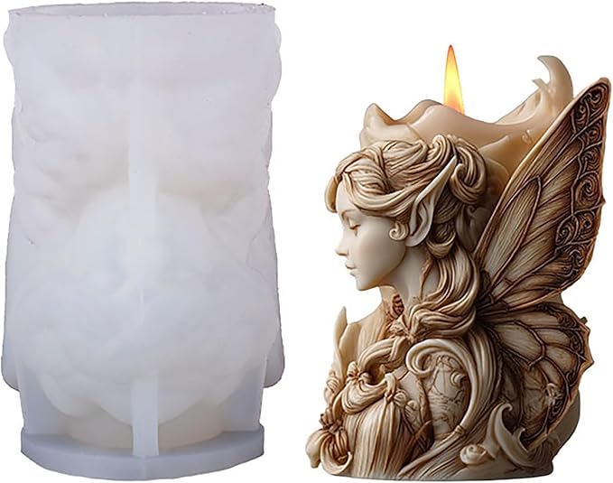 Angel Silicone 3D Flower & Rose Mold - Peony & Candle Making Molds for Resin, Clay & Soap Craft Supplies