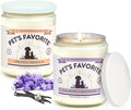 Pet's Favorite Pet Odor Candle, Clean Burning, Long Lasting Scented Candles with a Cotton Wick. (Calming Lavender/French Vanilla, Pack of 2)