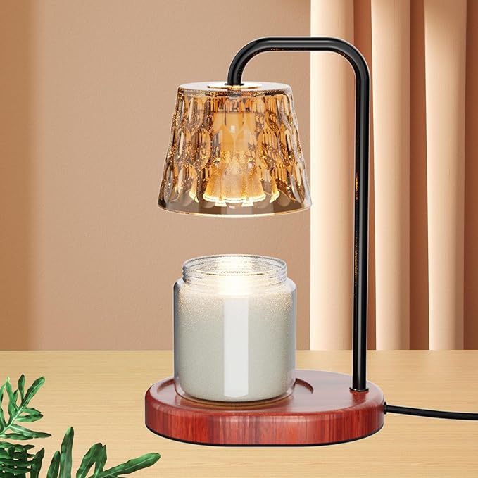 Dimmable Candle Warmer Lamp with Timer Electric Candle Warmer for House Warming Decor Candle Lamp Warmer for Jar Candles Wax Melt Warmer Presents for Women Mom Birthday Festival (black)