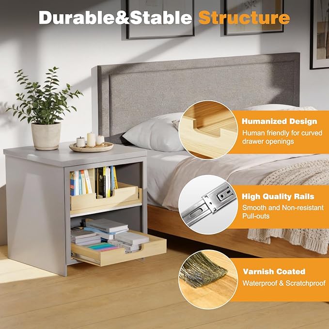 Pull Out Cabinet Organizer, 11''W×21''D Sliding Drawers for Cabinets, Soft Close Slide Out Wooden Pull out Drawers, Base Cabinet Organization for Kitchen, Pantry, Bathroom
