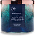 Colonial Candle Miami Sands Scented Jar Candle, Travel Collection, 3 Wick, Blue, 14.5 oz - Up to 60 Hours Burn