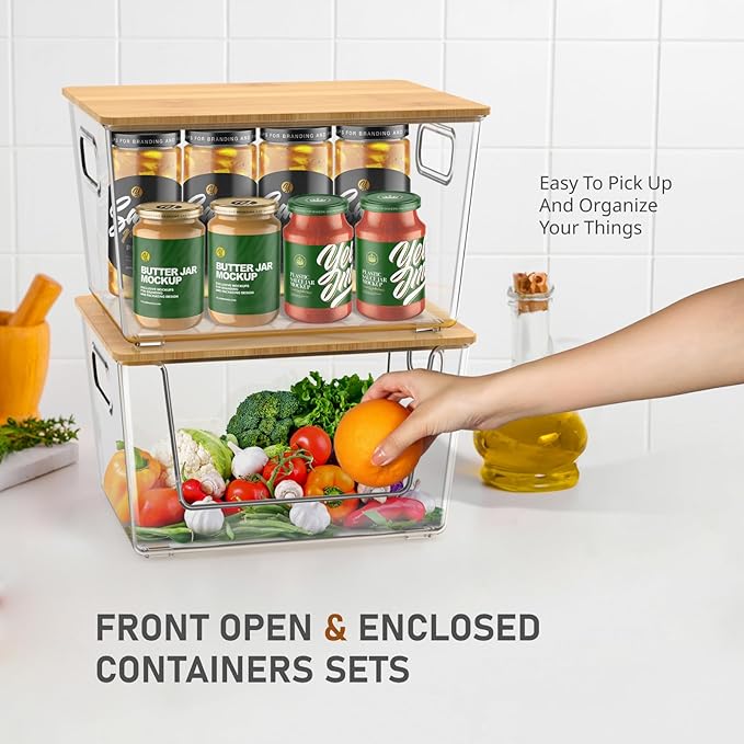 IDEATECH Kitchen Organizers and Storage, Stackable Kitchen Counter Organizers for Onion, Potato, Fruit, Produce, Vegetable ( 2+ 2Set)