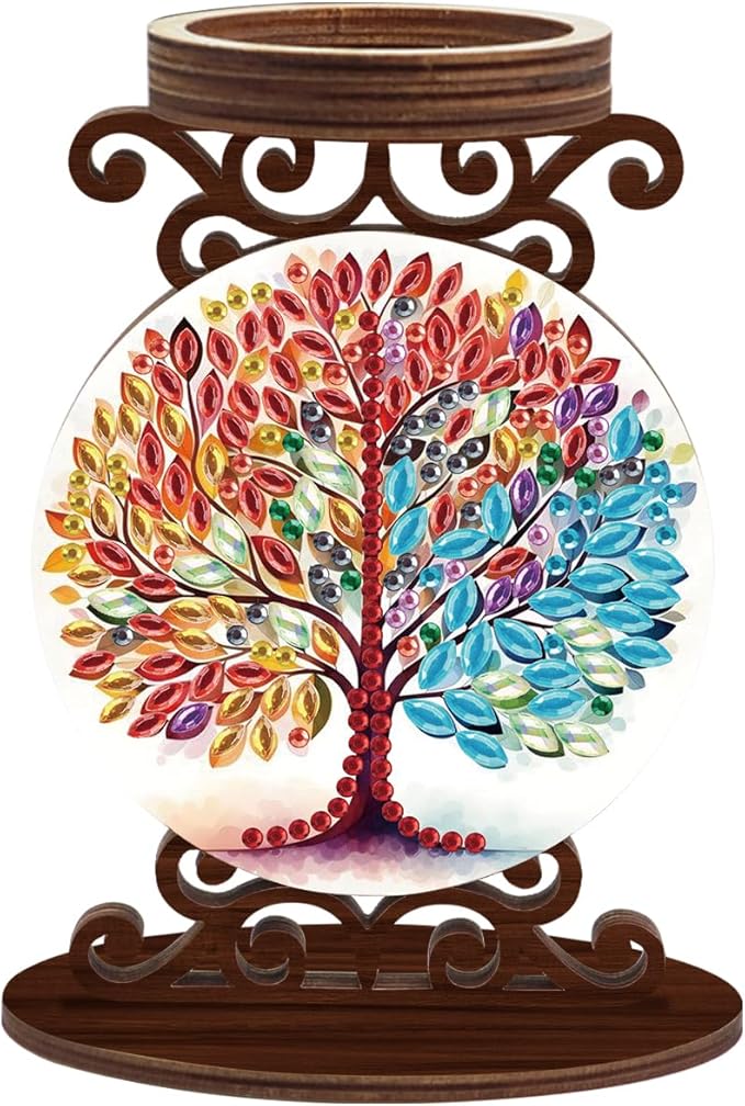 Diamond Painting Taper Candle Holders Diameter 5cm Candlestick Holders Centerpieces Candlestick Holders Candle Stick Holders for Home Decoration Party Housewarming Gifts Tree of Life