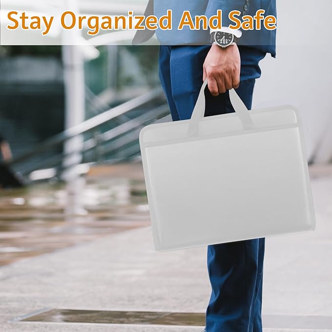onvvippiv File Organizer Fireproof Expanding Accordion File Folder with Zipper Labels13 Pockets Document Organizer Holder Storage Box Bag for Business Office Receipt Home Travel