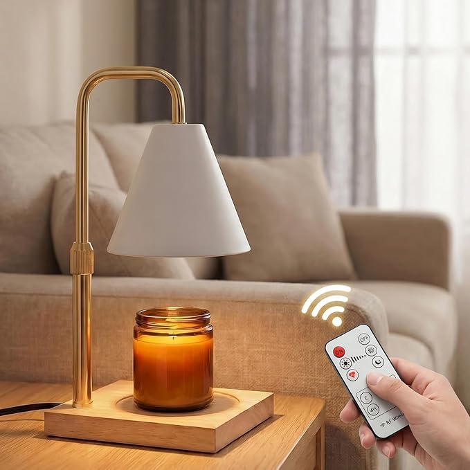Candle Warmer Lamp with Timer - Wireless Remote Control, Gifts for Mom Grandma, Birthday Gifts, Mothers Days Gifts, House Warming Gifts New Home Decor,White
