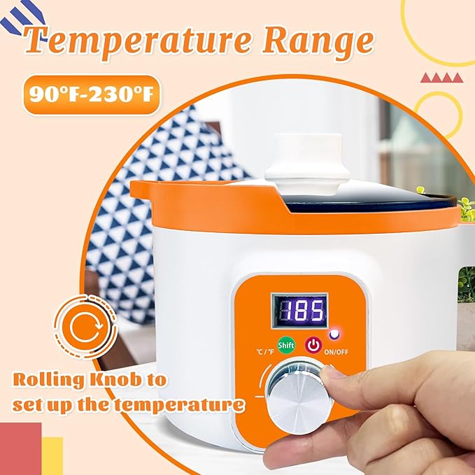 Ksedcon Digital Wax Melter for Candle Making, Electric Wax Melting Pot with Pouring Spout, Candle Wax Melting Pot with Temp Control(LED Display