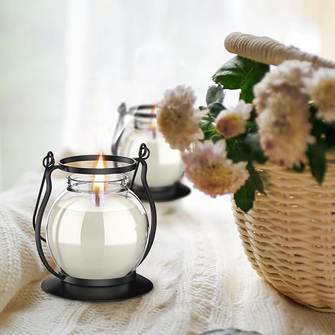 Scented Candles for Home, 3 Pack Retro Lantern Aromatherapy Candles for Home Scented, Lavender Candles Set, Soy Jar Candle Gifts for Women Men (Vanilla, Rose, Lavender)