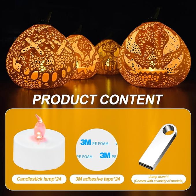 DIY LED Light Kit for 3D Printed Lamps - Compatible with Bambulab KC008, KC017, KC018 - Great for Holiday Decor, DIY Lighting, Tea Light Creations - Chinese-Made Red, 24-Pack