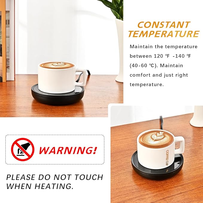 ASAWASA Smart Candle Warmer for Large Jar, Coffee Mug Warmers, with Gravity Switch Auto Shut-On/Off, Safely and evenly Release The Aroma, Keep The Drink at a Pleasant Temperature, A Thoughtful Gifts