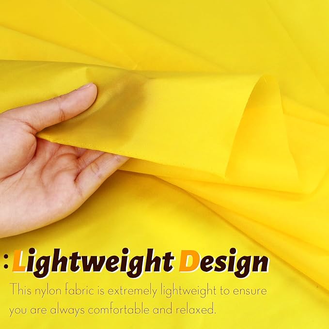 Vonty Waterproof Fabric Ripstop Nylon Fabric by The Yard - 60 Inch Wide(1 Yard), Water Proof Yellow Fabric Lightweight Kite Fabrics for Tent Bag Tarp DIY Craft Travel Outdoor