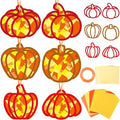 Qyeahkj 36 Set Fall Pumpkin Suncatchers Crafts for DIY Autumn Window Tissue Paper Crafts Kit Thanksgiving Pumpkin Hanging Decor for Fall Home Activity Art Project Birthday Party Favor Gift