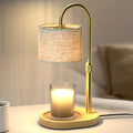 Gold Candle Warmer Lamp with Timer Dimmer, Height Adjustable Electric Candle Warmer Wax Heater with Wooden Base 2 Bulbs, Birthday Gifts for Women Her, Mom, House Warming Gifts New Home