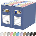 Oterri Cardboard File Organizer Box for Hanging File Folders Letter Size,File Box for Computer Desk,File Cabinet,Working Home,Office,Classroom (Navy, Letter Size - 2 Packs)