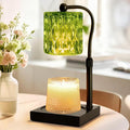 Candle Warmer Lamp Adjustable Height with Timer Dimmer, Dimmable Glass Wax Melt Warmer Light for Scented Jar, Present for Women Candle Lovers Christmas House Warming Home Decor Brithday, Green