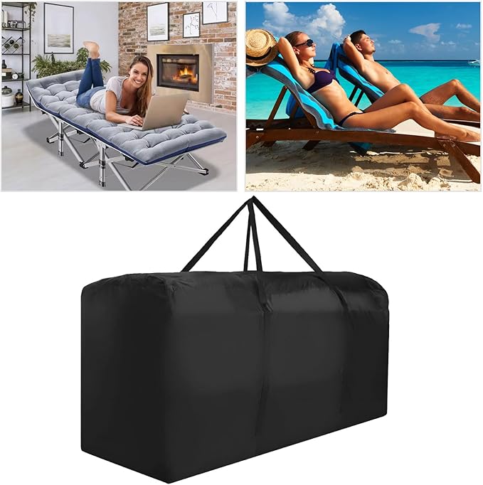 Outdoor Cushion Storage Bag Waterproof Extra Large Protective Zippered Patio Cushion Storage Bags Furniture Storage Bag with Handles, 48 Inches L x 15 Inches W x 22 Inches H 1 Pack