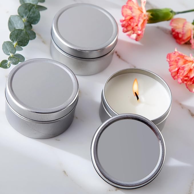 Kate Aspen Travel Size Vanilla Scented Candle Tins With Lids - Mini Candles Bulk - Wedding Favors for Guests, Bridal Shower Gifts, Party Favors Adults, Bridesmaids Gifts