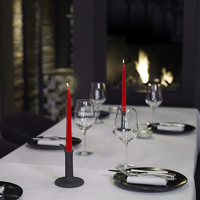 BOLSIUS 60 Count Unscented 10 Inch Red Household Taper Candles - 8 Hours Burn Time - Premium European Quality - Smokeless Dripless Taper Candlestick - Great for Special Occasion, Church, and Everyday