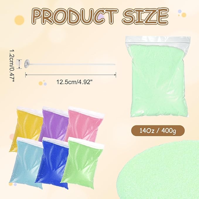 MECCANIXITY Pearled Sand Candles with 30 Pcs Wicks 14Oz / 400g Candle Beads Refillable Powder Sand Wax Making Kit for Thanksgiving Christmas Wedding Party DIY Home Crafts, Light Green