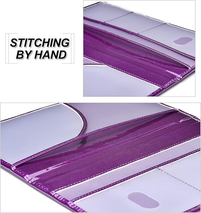 HERRIAT Car Registration and Insurance Card Holder,Glitter Leather Vehicle Glove Box Automobile Documents Paperwork Wallet Case Organizer for ID, Key Contact Information Cards,Men&Women