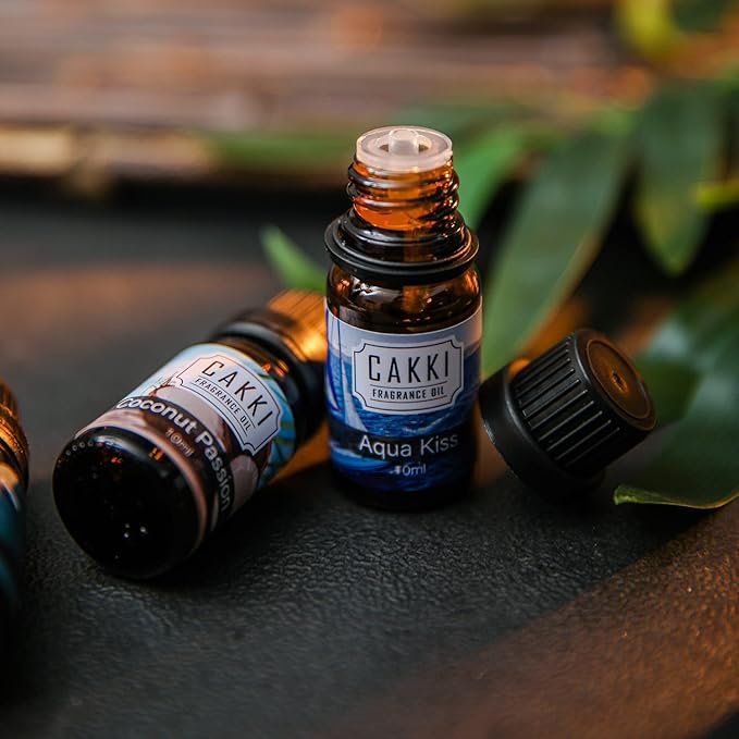 Summer Essential Oils for Diffusers for Home, CAKKI Fragrance Oils Set, Long Lasting, 6X10ml with Coconut, Pina Colada, Aqua Kiss, Bali Island, Strawberry, Aromatherapy Oils, for Candles Making