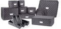 Covermates Keepsakes Dish Storage Set – Padded China & Dinnerware Storage Cases with Dividers, Cup & Stemware Storage, Quilted Polyester Protection, ID Window, Slate