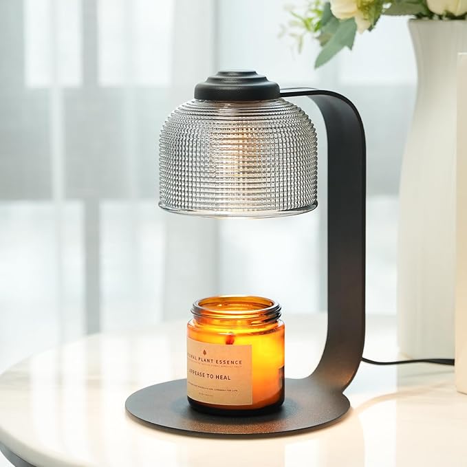 Candle Warmer Lamp with Timer - 4-Level Dimmable, Includes 2 Bulbs, Flameless Wax Warmer for Jar Candles | Ideal Gift for Housewarming & Birthday
